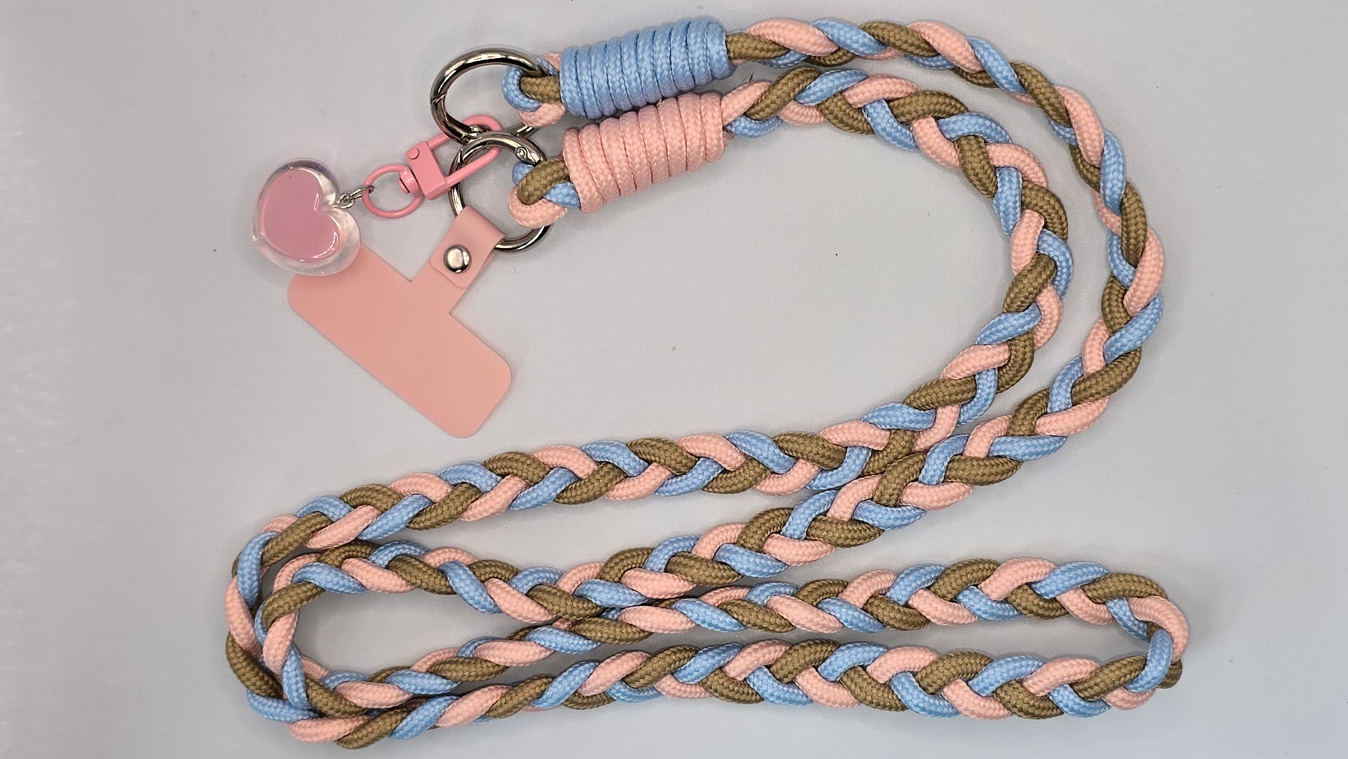 Cadena trenzada Rosa y Azul  para Móvil